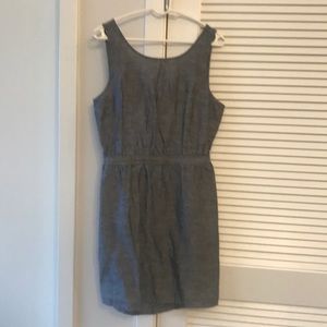 Denim open back dress with pockets